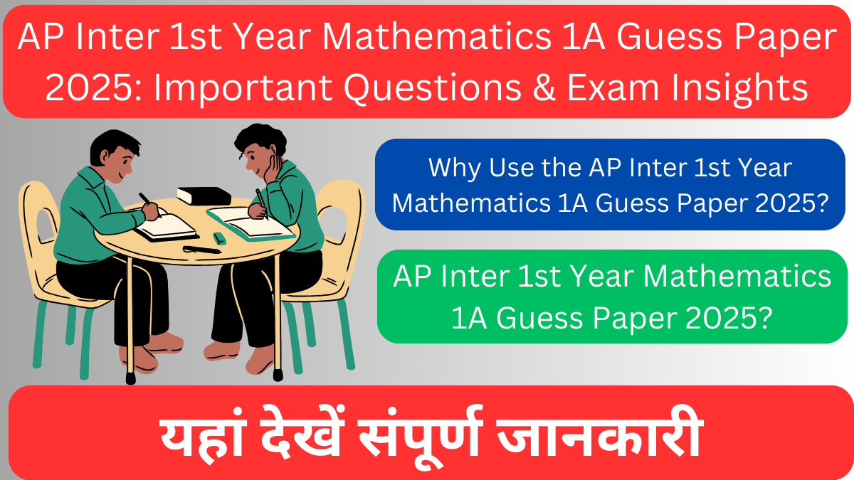 AP Inter 1st Year Mathematics 1A Guess Paper 2025: Important Questions & Exam Insights