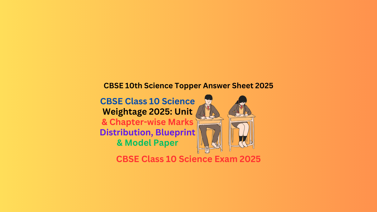 CBSE Class 10 Science Weightage 2025: Unit & Chapter-wise Marks Distribution, Blueprint & Model Paper