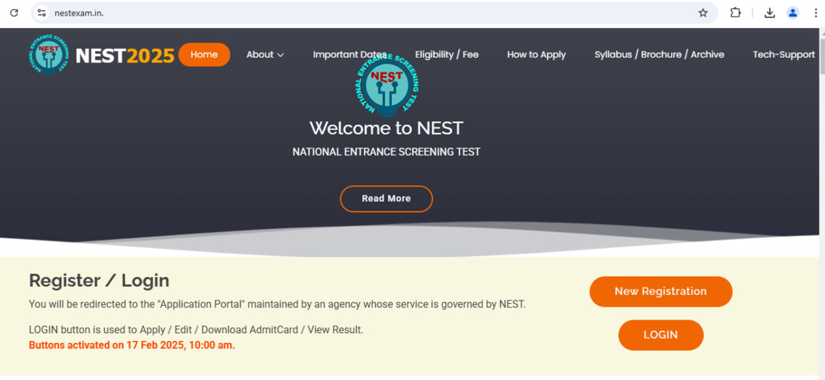 NEST 2025 Registration Begins: Complete Guide to National Entrance Screening Test for MSc Admissions at NISER and UM-CEBS