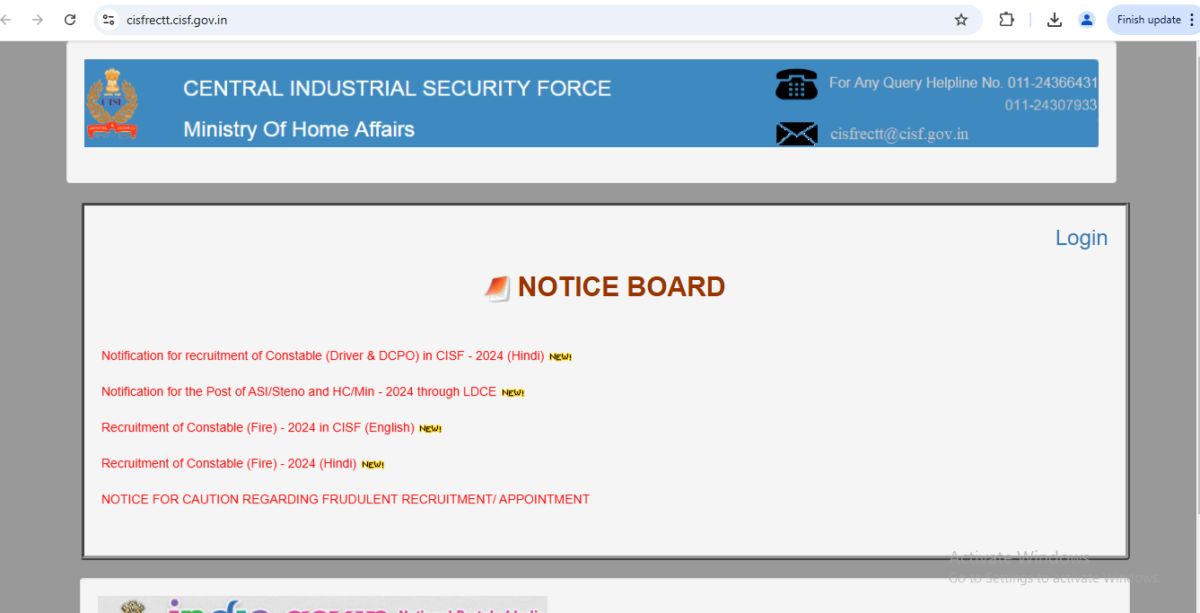 CISF Constable Recruitment 2025: Apply Now for 1,161 Vacancies at cisfrectt.cisf.gov.in